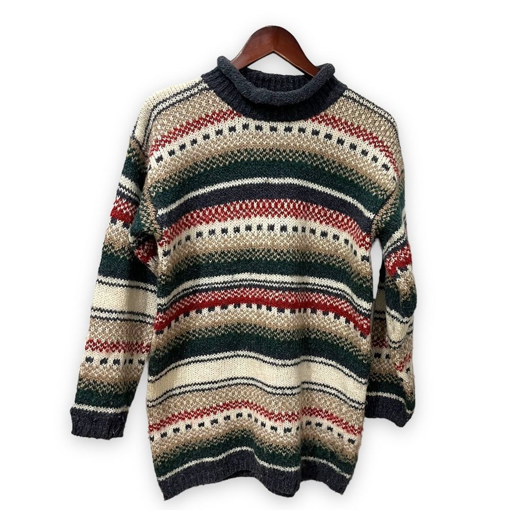 Easywear vintage long sleeve mock neck multi color size medium